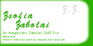 zsofia zabolai business card